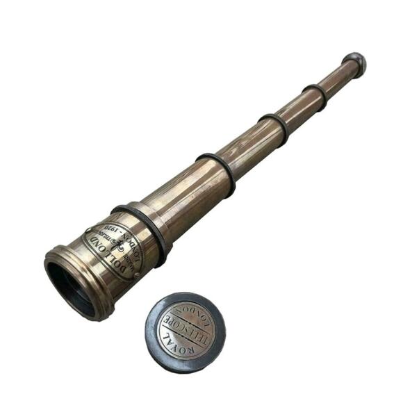 Dollond London Nautical Maritime Telescope Marine Antique Brass Pirate Spyglass - Picture 2 of 10